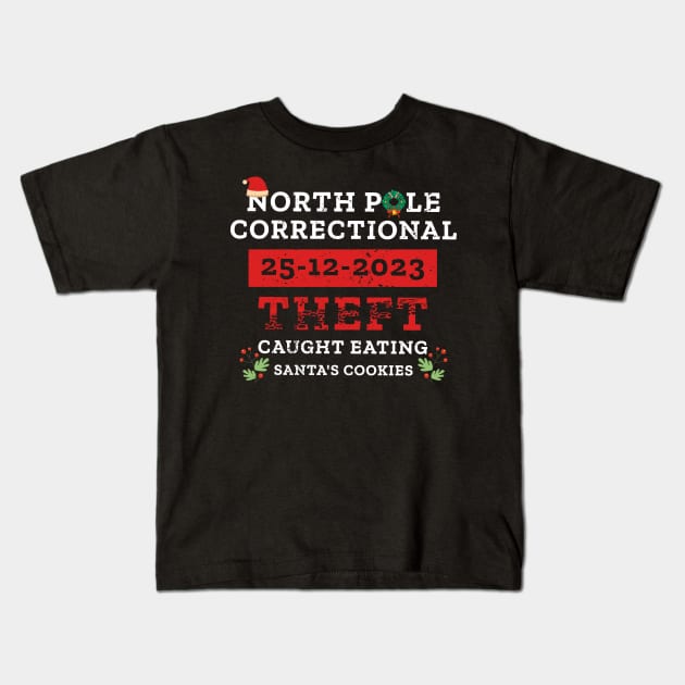 North Pole Correctional  25 Dec Kids T-Shirt by Duhkan Painting